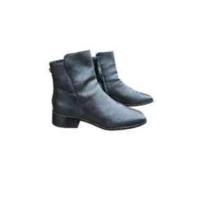 Sam Edelman Thatcher Black Leather Square Toe Ankle Boot Bootie Shoe Women 9